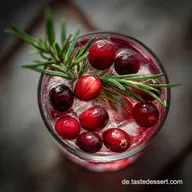 Schneller Alkoholfreier Winter Gin Tonic mit Grenadine Cranberries Rosmarin