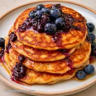 BananaPancakes mit Heidelbeergr&uuml;tze f&uuml;r 2