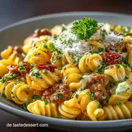 Blitzrezept Cremige K&auml;seLauchPasta mit Hackfleisch Fertig in 35 Minuten