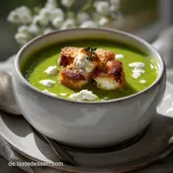 Cremige Erbsensuppe mit knusprigem Feta Einfaches: Samtig & Schnell