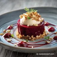 Weihnachtliche Vorspeisen: Rote Bete T&ouml;rtchen cremiges Ziegenk&auml;se-Mousse