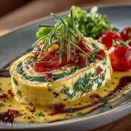 LowCarb FetaSpinatLachsRolle Elegant Frisch in zarter EierH&uuml;lle