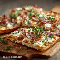 Schnelle Flammkuchen Toasties Blitzrezept aus dem Kontaktgrill in 15 Minuten