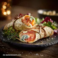 Wrap mit K&auml;se und Lachs Blitzrezept mit MeerrettichFrischk&auml;se