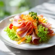 Friss-dich-dumm Salat mit Schinken und K&auml;se f&uuml;r 6
