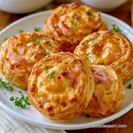 Gef&uuml;llte Bl&auml;tterteigr&ouml;llchen mit Gouda