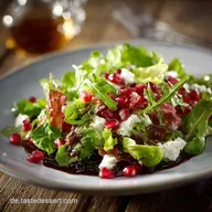 Granatapfelsalat mit Feldsalat und Feta: Der einfache Wintersalat-Klassiker.