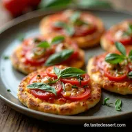 Knusprige Mini Pizza Vegetarisch vom Blech Einfaches Rezept