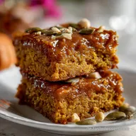 K&uuml;rbis Blondies mit Nussbutter-Aroma: Einfach Backen