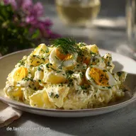 Klassischer Kartoffelsalat mit Ei und Mayonnaise: Perfekt Cremig