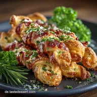 Die besten BaconBl&auml;tterteigstangen Knusprige SpeckK&auml;seTwists