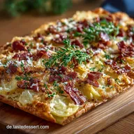 Flammkuchen mit Kartoffelboden Superschnell knusprig ohne Hefeteig