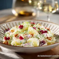 Salatrezept und Kartoffelsalat: Lauwarm, bayerische Art mit frischem Joghurt-Dressing
