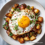 Leberk&auml;se Kartoffel Pfanne mit Spiegelei f&uuml;r 2