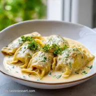 Rezept Maultaschen K&auml;se Sahne So&szlig;e in 25 Minuten