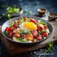 Protein und kalorienarme Rezepte: Flotte H&auml;hnchen-Bowl (320 kcal).