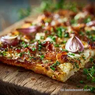 Schnittlauch Flammkuchenpizza: Knusprigkeit in 30 Minuten