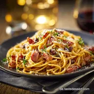 Schnelle SpaghettiErbsenPfanne mit Schinken und Pa in 25 Min.
