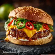 TacoBurger Rezept: Knuspriger Smash-Burger mit feuriger Chipotle-So&szlig;e