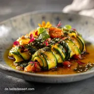 Herzhafte Low Carb ZucchiniSchiffchen Veganes Gericht mit SonnenblumenHACK