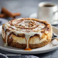 ZimtschneckenCheesecake mit Keksboden