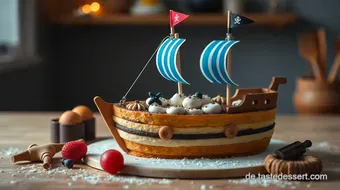 Schiff ahoi! Saftiger Kuchen Piratenschiff für den Kindergeburtstag recipe card