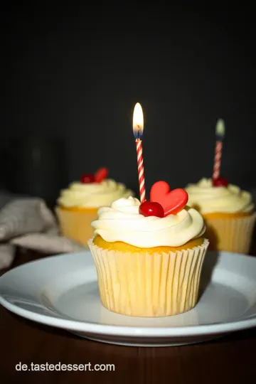 Fröhliche Geburtstags-Cupcakes mit bunter Buttercreme presentation