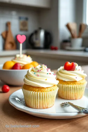 Fröhliche Geburtstags-Cupcakes mit bunter Buttercreme steps