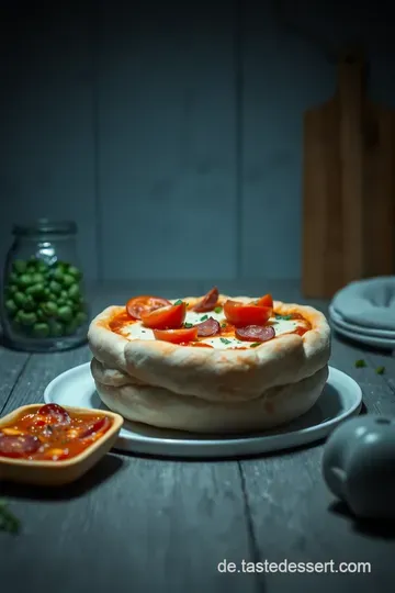 Herzhafte Pizzaschnecken mit Käse und Wurst presentation