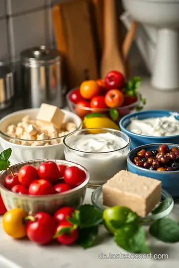Himmlischer Schichten-Zauber: Erdbeer-Quark-Glas Nachtisch ingredients