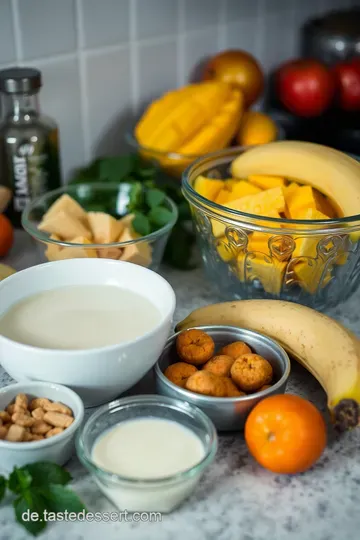 Köstlicher Mango-Bananen-Smoothie ingredients