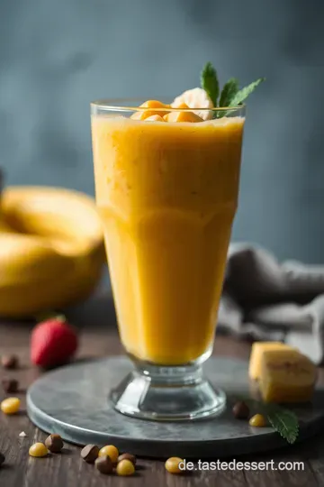 Köstlicher Mango-Bananen-Smoothie presentation