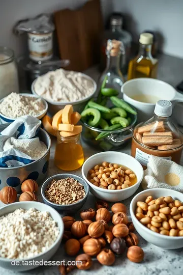 Saftige Vegane Muffins mit Früchten und Nüssen ingredients