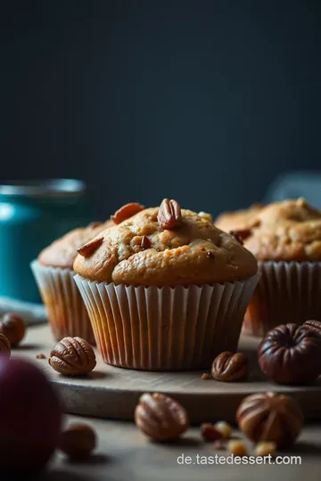 Saftige Vegane Muffins mit Früchten und Nüssen presentation