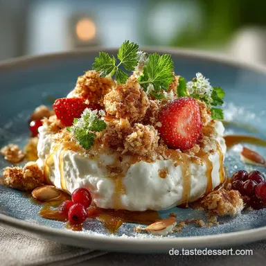 Herzhafter LowCarb Snack 58kcal Kr&auml;uterquark mit MandelCrunch Rezeptkarte