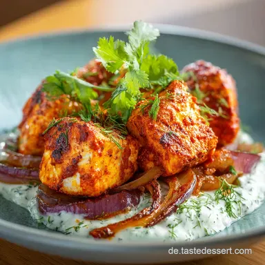 Authentisches Chicken Tikka Rezept Saftig zart und mit echter TandooriW&uuml;rze Rezeptkarte