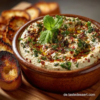 Baba Ghanoush Rezept AuberginenDip mit perfekter Rauchnote selber machen Rezeptkarte
