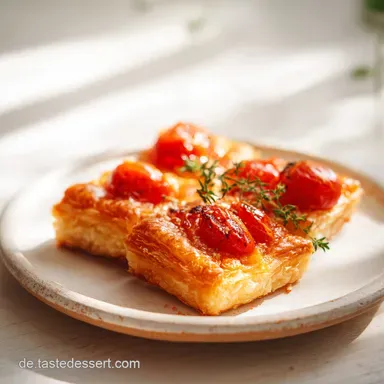 Bl&auml;tterteig-Tomaten-Quadrate: Knusprig in 33 Min. Rezeptkarte