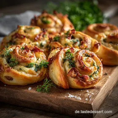 Bl&auml;tterteigBr&ouml;tchenFingerfood: Herzhafte Schnecken in 40 Minuten backen Rezeptkarte