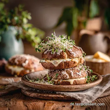 Low Carb Br&ouml;tchen mit H&uuml;ttenk&auml;se Blitzschnell saftig proteinreich Rezeptkarte