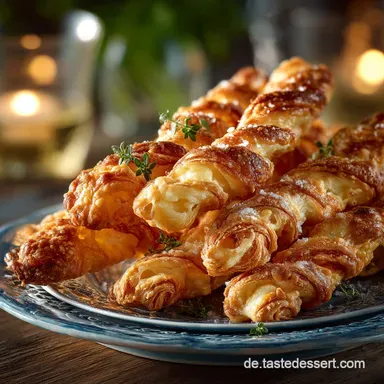 Käsestangen Rezept Knusprige BlätterteigStangen in 25 Min Rezeptkarte