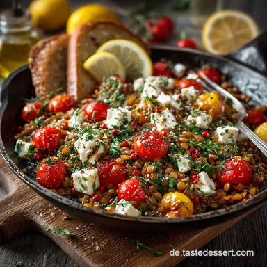 Blitzrezept Linsen Schnelle Linsenpfanne mit Feta 20 Min Rezeptkarte