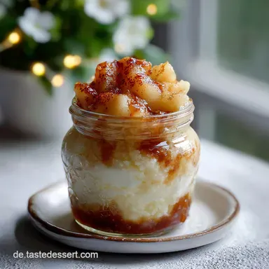 Schnell und einfach zubereitetes Bratapfel-Dessert im Glas in 30 Minuten Rezeptkarte