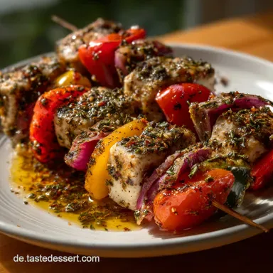 Bunte Spiee in Oregano Marinade Perfekt: Saftig & Aromatisch Rezeptkarte