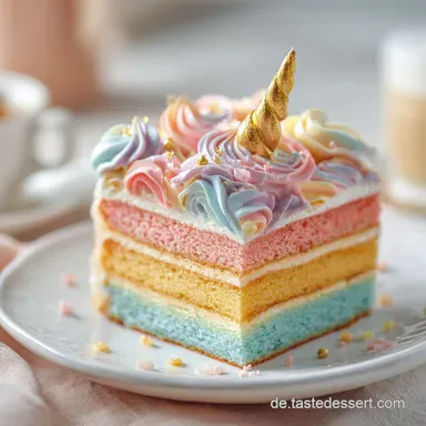 Einhornkuchen f&uuml;r 12 Personen Rezeptkarte