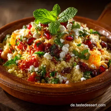 Couscous FetaSalat Mediterraner Blitzsalat Frisch in 15 Min fertig Rezeptkarte