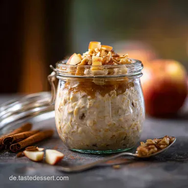 ApfelZimt Overnight Oats Rezept Cremig wie Omas Strudel Rezeptkarte