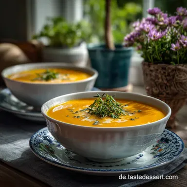 Gesundes Rezept F&uuml;r Cremige Karotten Ingwer Suppe Mit Kokosmilch Rezeptkarte