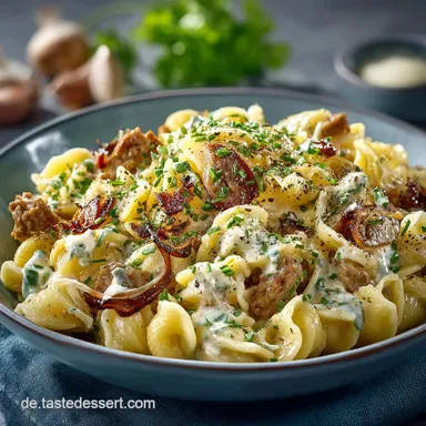 Blitzrezept Cremige K&auml;seLauchPasta mit Hackfleisch Fertig in 35 Minuten Rezeptkarte