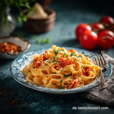 PaprikaTomaten Pastasauce: Das beste cremige Feierabend-Rezept Rezeptkarte